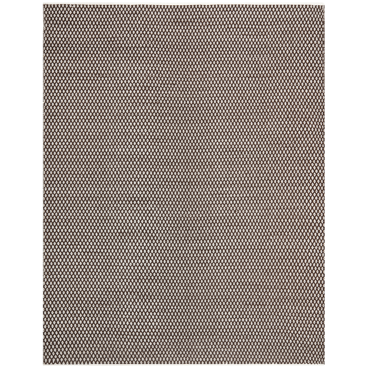 Handmade Geometric Wool-Cotton Blend 8' x 10' Area Rug in Brown