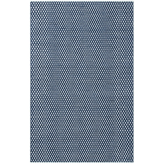 SAFAVIEH Boston Angelica Diamond Trellis Cotton Area Rug, Navy, 5' x 8'