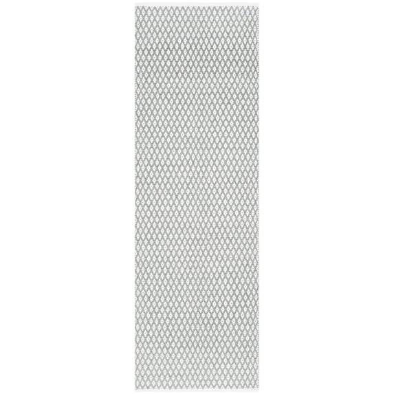 SAFAVIEH Boston Angelica Diamond Trellis Cotton Runner Rug, Grey, 2'3" x 7'