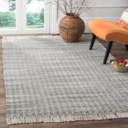 SAFAVIEH Boston Delmar Geometric Braided Cotton Area Rug, Grey/Ivory, 5' x 8'