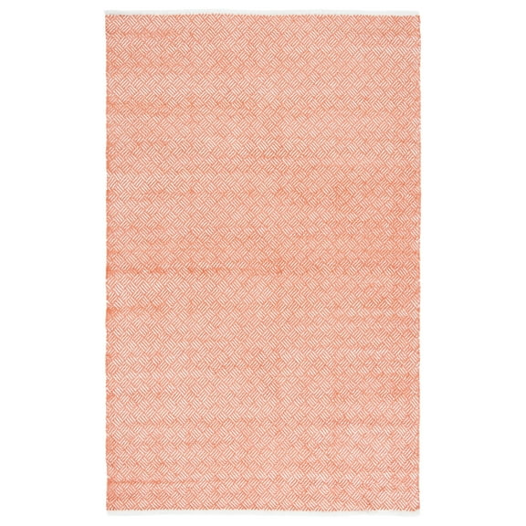 SAFAVIEH Boston Donnchad Geometric Cotton Area Rug, Orange, 6' x 9'