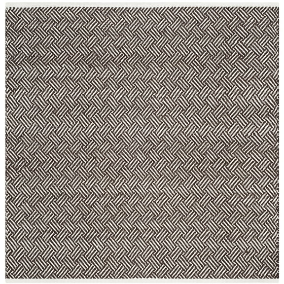 SAFAVIEH Boston Donnchad Striped Cotton Area Rug, Brown, 4' x 4' Square