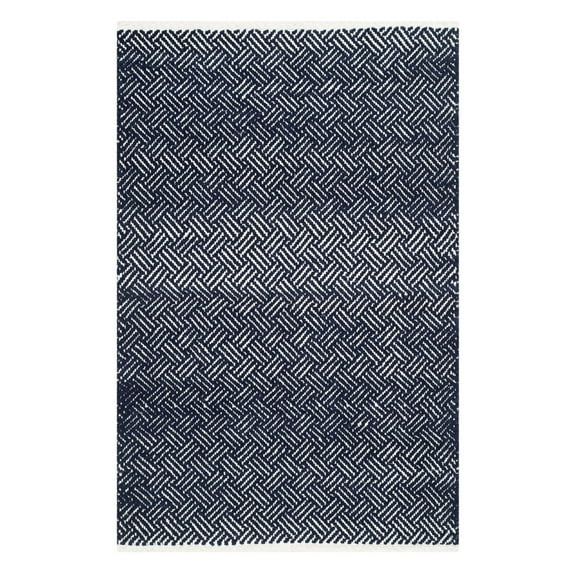 SAFAVIEH Boston Donnchad Striped Cotton Area Rug, Navy, 8' x 10'