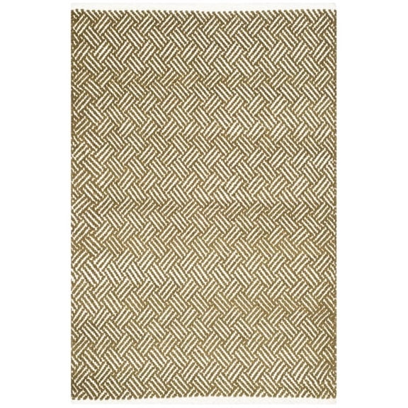 SAFAVIEH Boston Donnchad Striped Cotton Area Rug, Olive, 4' x 4' Square