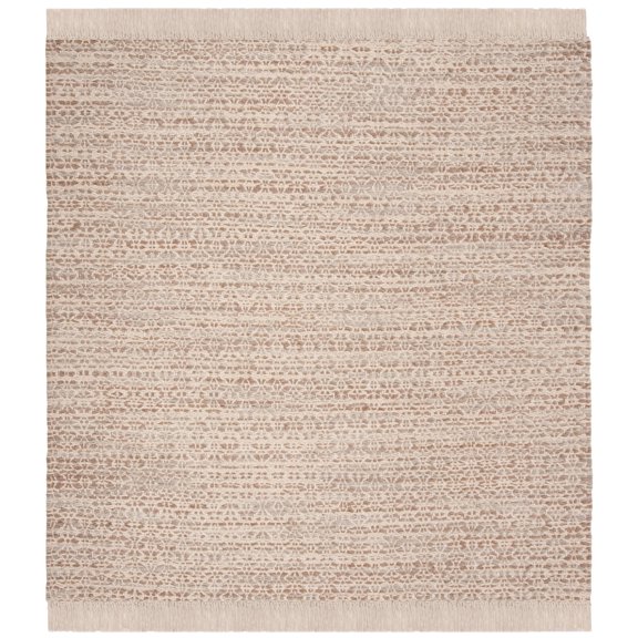 SAFAVIEH Boston Lavonne Geometric Cotton Area Rug, Beige/Ivory, 6' x 6' Square