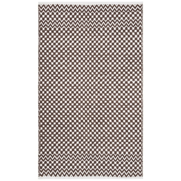 SAFAVIEH Boston Peter Geometric Cotton Area Rug, Brown, 3' x 5'