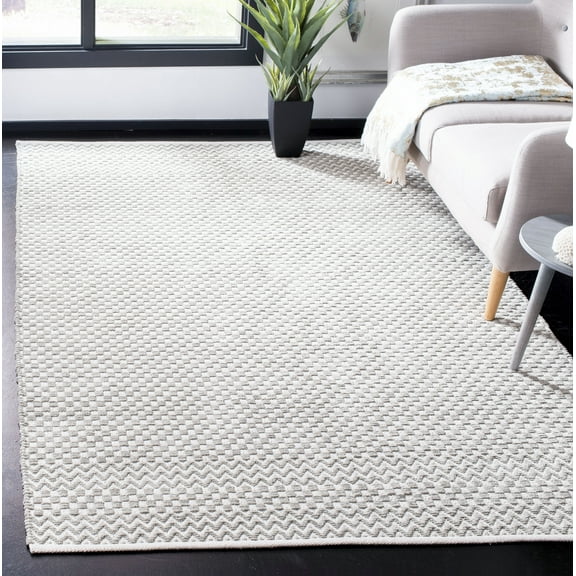 SAFAVIEH Boston Peter Geometric Cotton Area Rug, Grey, 6' x 6' Square
