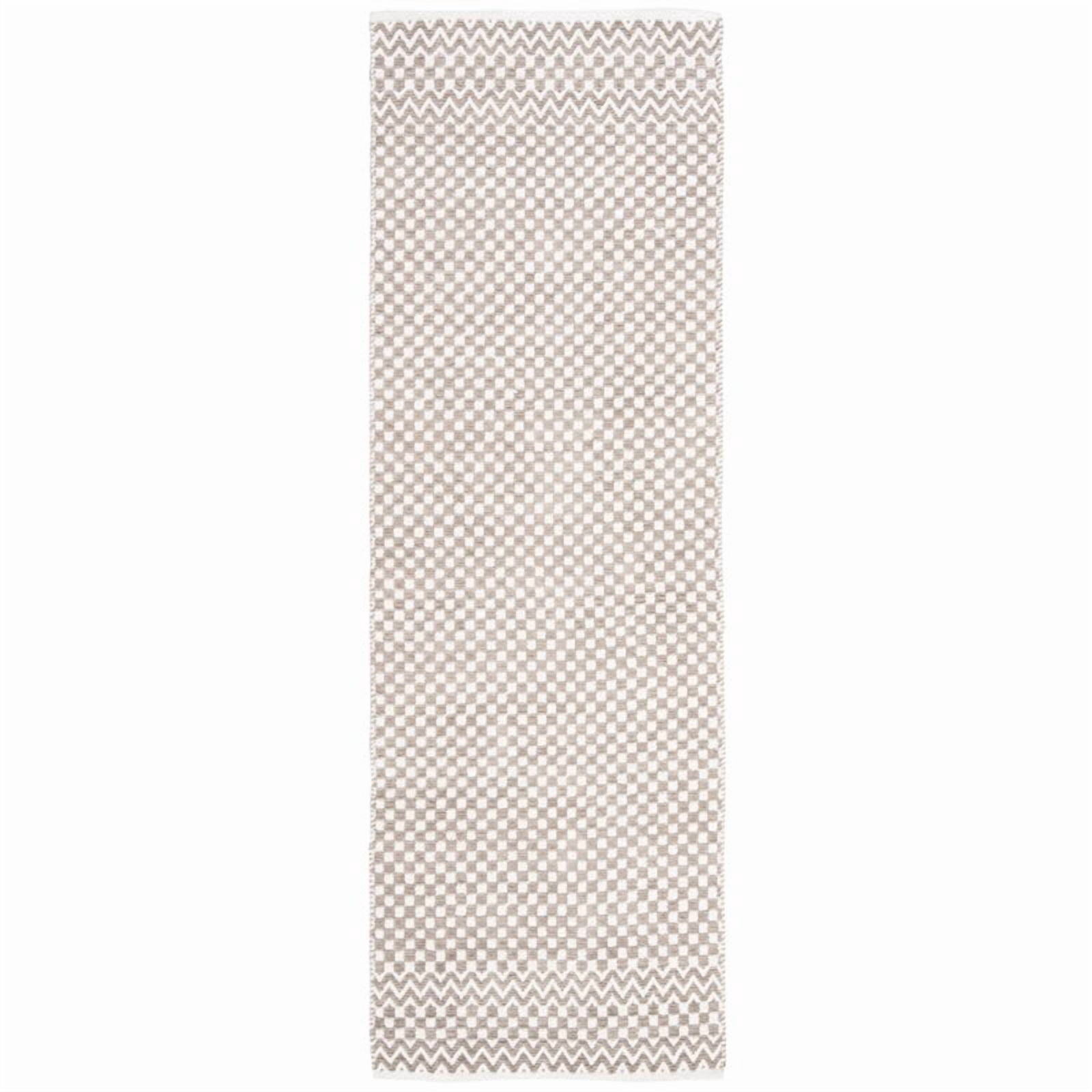 SAFAVIEH Boston Peter Geometric Cotton Runner Rug, Taupe, 2'3" x 7'