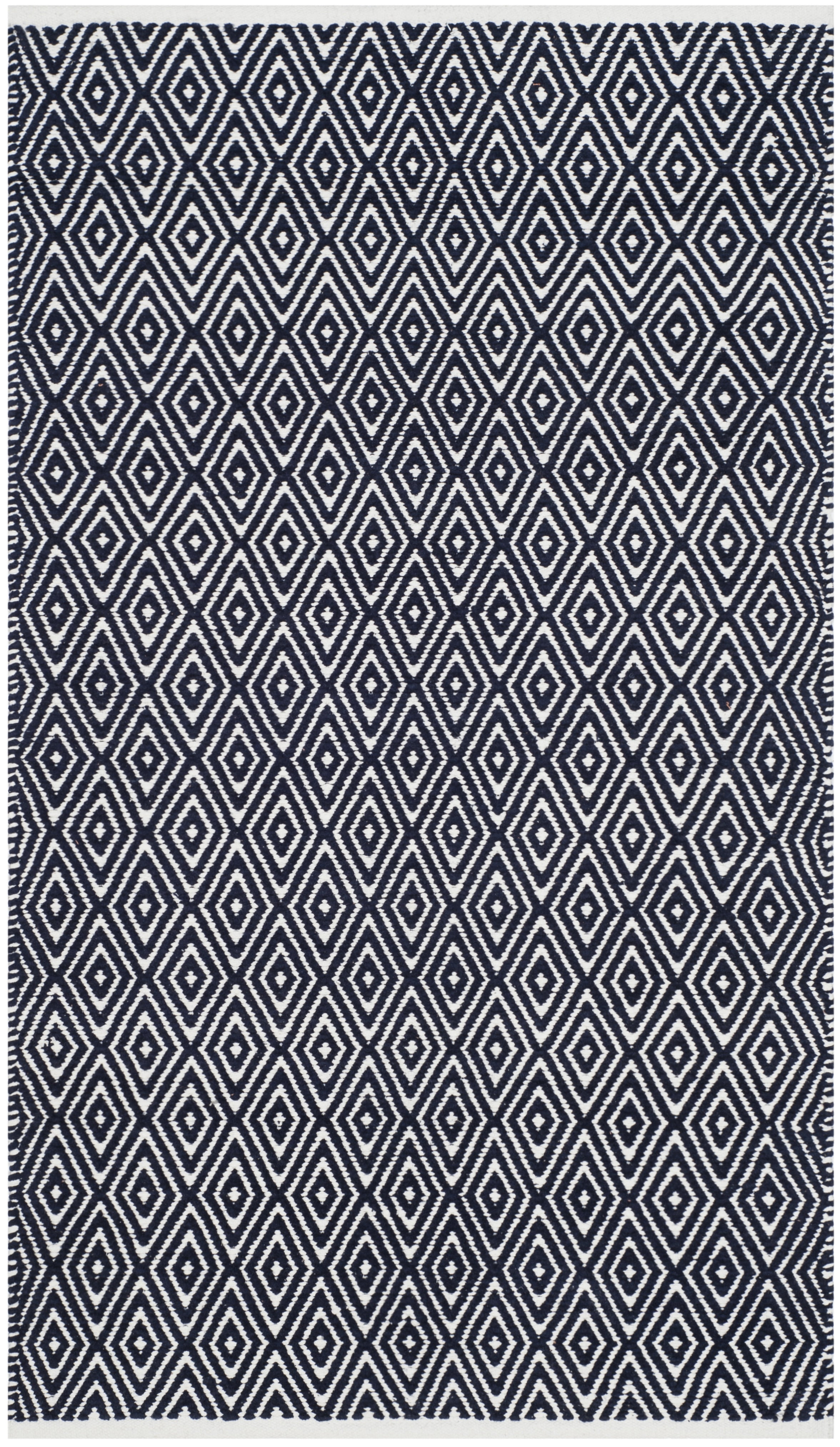 SAFAVIEH Boston Victoria Geometric Cotton Area Rug, Navy, 3' x 5'