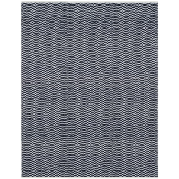 SAFAVIEH Boston Victoria Geometric Cotton Area Rug, Navy, 4' x 6'