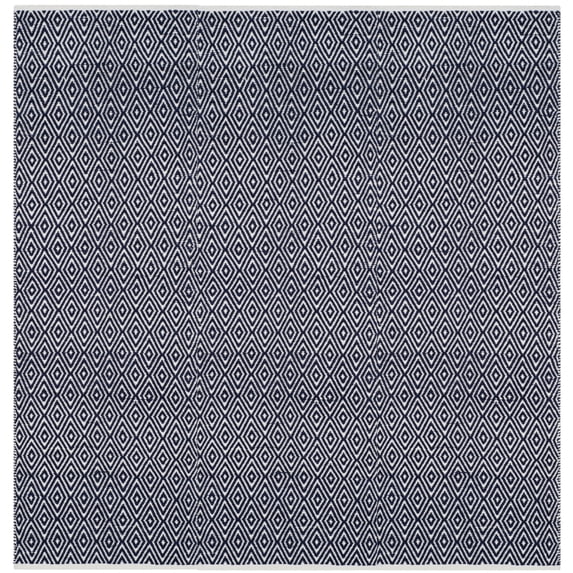 SAFAVIEH Boston Victoria Geometric Diamonds Area Rug, Navy, 8' x 8' Square