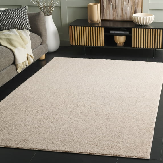 SAFAVIEH Boucle Lauressa Solid Machine Washable Area Rug, Beige, 6' x 6' Square