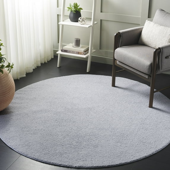 SAFAVIEH Boucle Lauressa Solid Machine Washable Area Rug, Gray, 6' x 6' Round