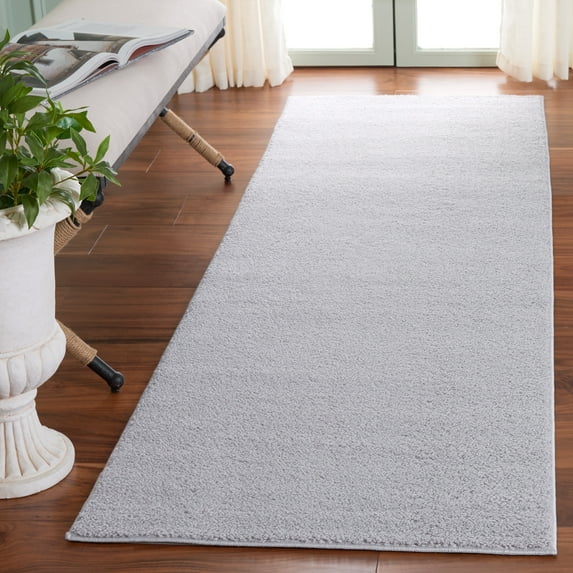 SAFAVIEH Boucle Lauressa Solid Machine Washable Runner Rug, Gray, 2'6" x 8'