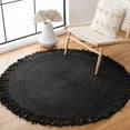 thumbnail image 1 of SAFAVIEH Braided Abby Solid Reversible Area Rug, Black, 3' x 3' Round, 1 of 7