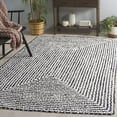 thumbnail image 1 of SAFAVIEH Braided Anabella Bordered Cotton Reversible Area Rug, Black/Ivory, 4' x 6', 1 of 11