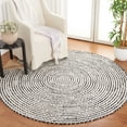 thumbnail image 1 of SAFAVIEH Braided Anabella Bordered Cotton Reversible Area Rug, Black/Ivory, 6' x 6' Round, 1 of 10