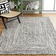 thumbnail image 1 of SAFAVIEH Braided Anabella Bordered Cotton Reversible Area Rug, Black/Navy, 6' x 9', 1 of 11