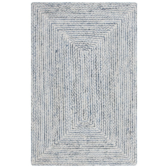 SAFAVIEH Braided Anabella Abstract Striped Area Rug, Blue/Ivory, 5' x 8'