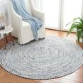 thumbnail image 1 of SAFAVIEH Braided Anabella Bordered Cotton Reversible Area Rug, Blue/Ivory, 6' x 6' Round, 1 of 11