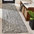thumbnail image 1 of SAFAVIEH Braided Anabella Bordered Cotton Reversible Runner Rug, Black/Ivory, 2'3" x 9', 1 of 10