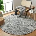 thumbnail image 1 of SAFAVIEH Braided Anabella Bordered Cotton Reversible Area Rug, Black/Navy, 4' x 4' Round, 1 of 11