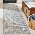 thumbnail image 1 of SAFAVIEH Braided Anabella Bordered Cotton Reversible Runner Rug, Blue/Ivory, 2'3" x 13', 1 of 11