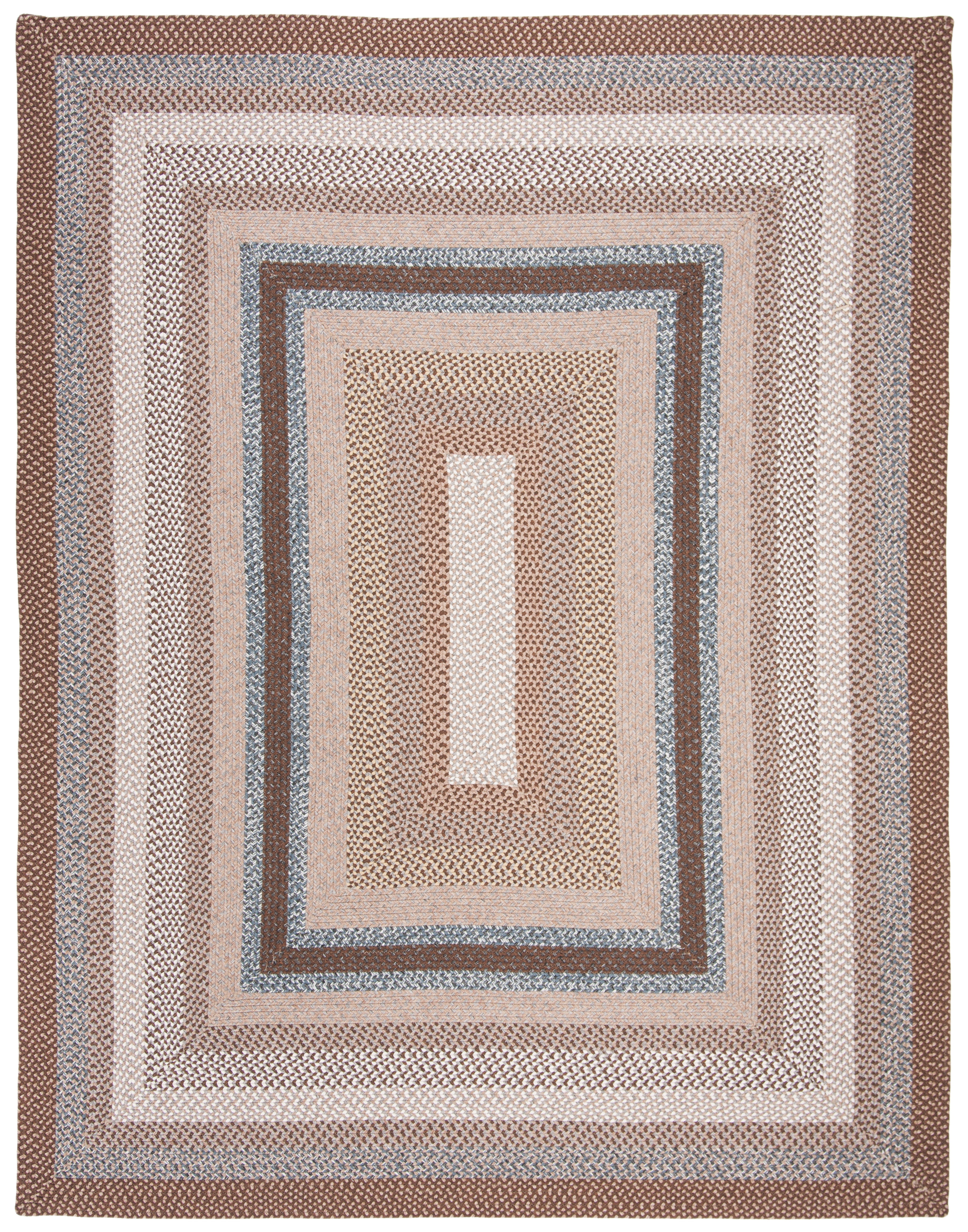 Handmade Reversible Blue and Brown Braided Area Rug