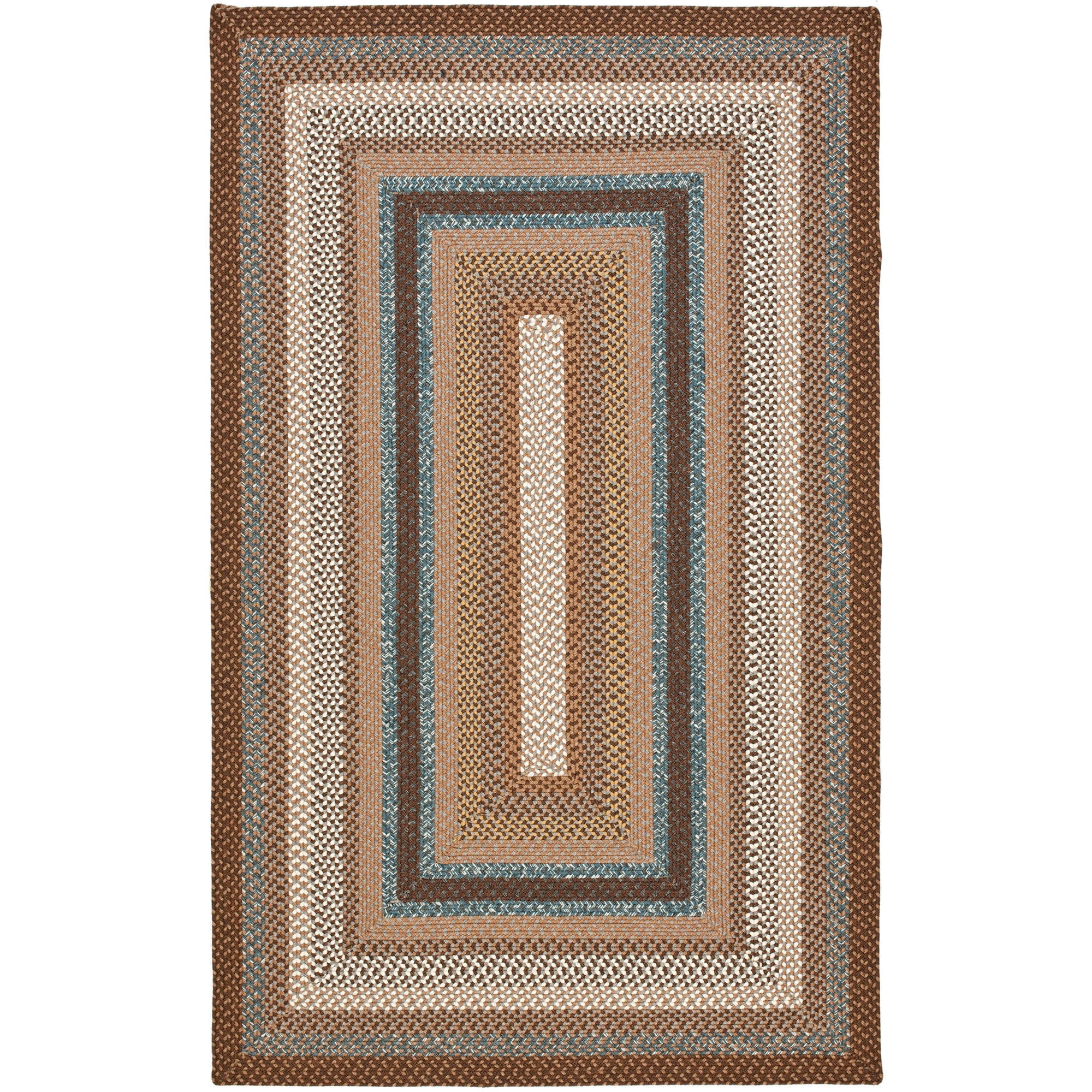 Handmade Reversible Blue and Brown Braided Area Rug
