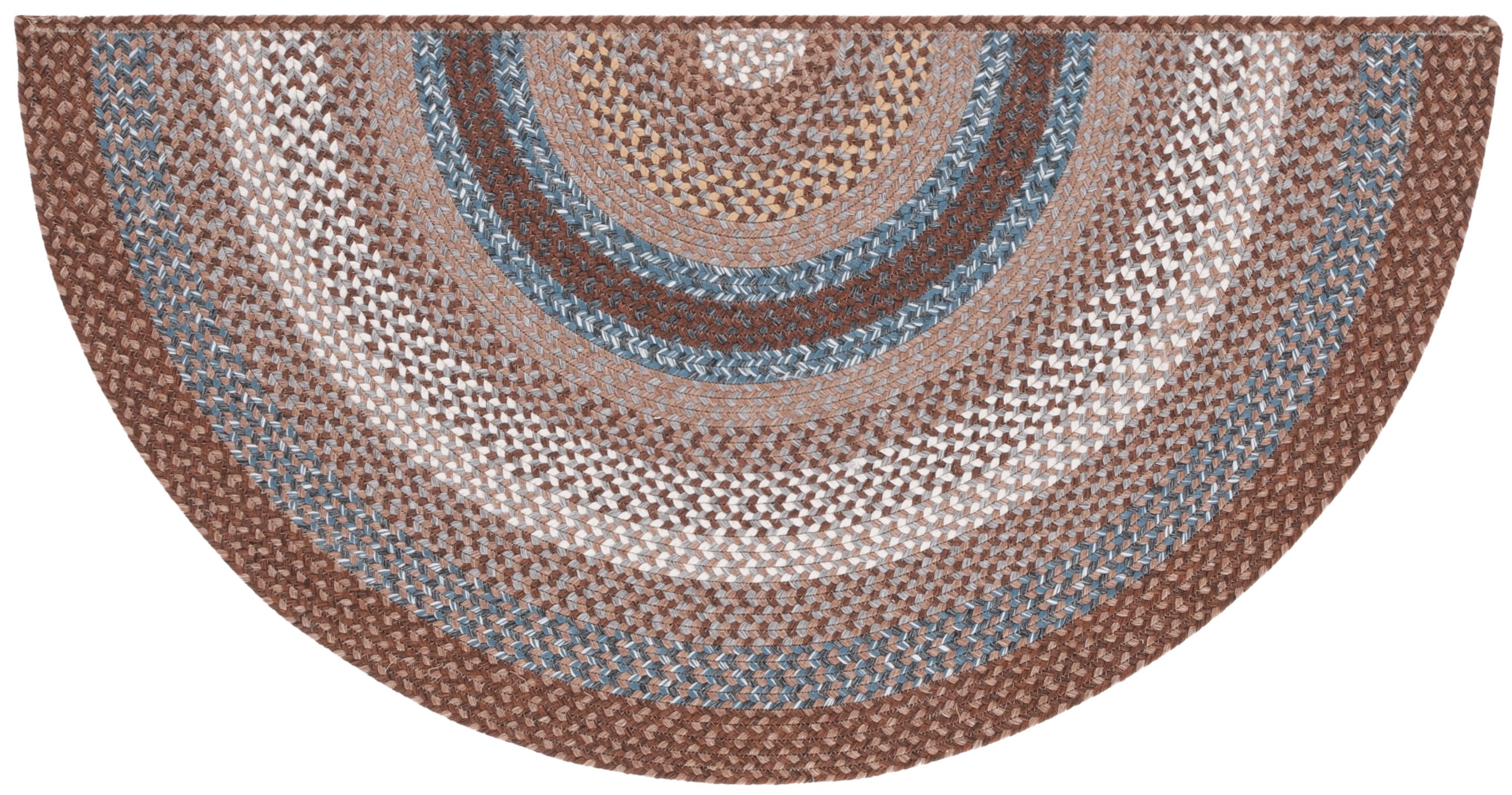 Handwoven Rustic Brown & Beige Reversible Round Area Rug