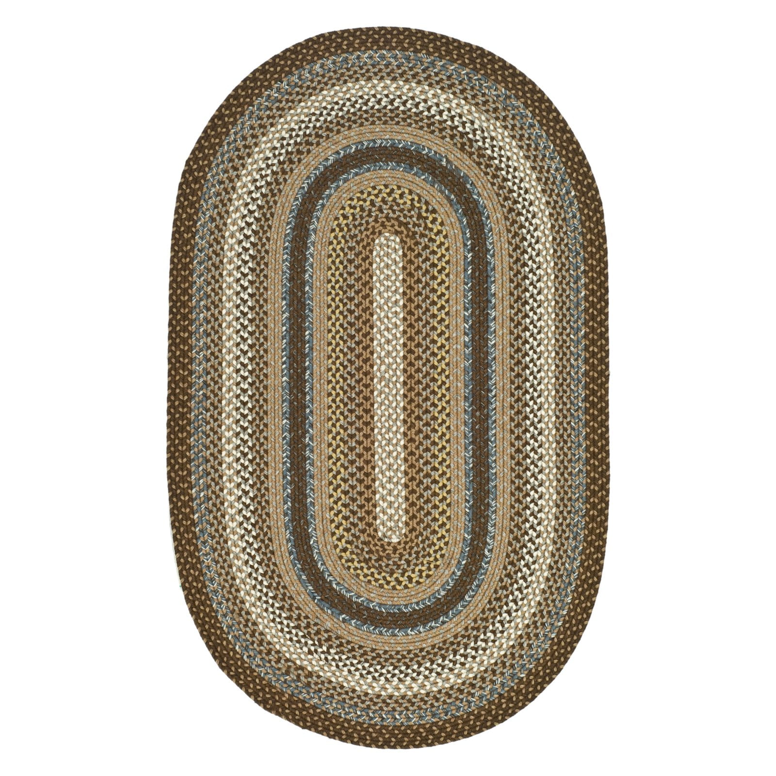 Handwoven Multicolor Braided Oval Rug - Easy Care, Stain-Resistant