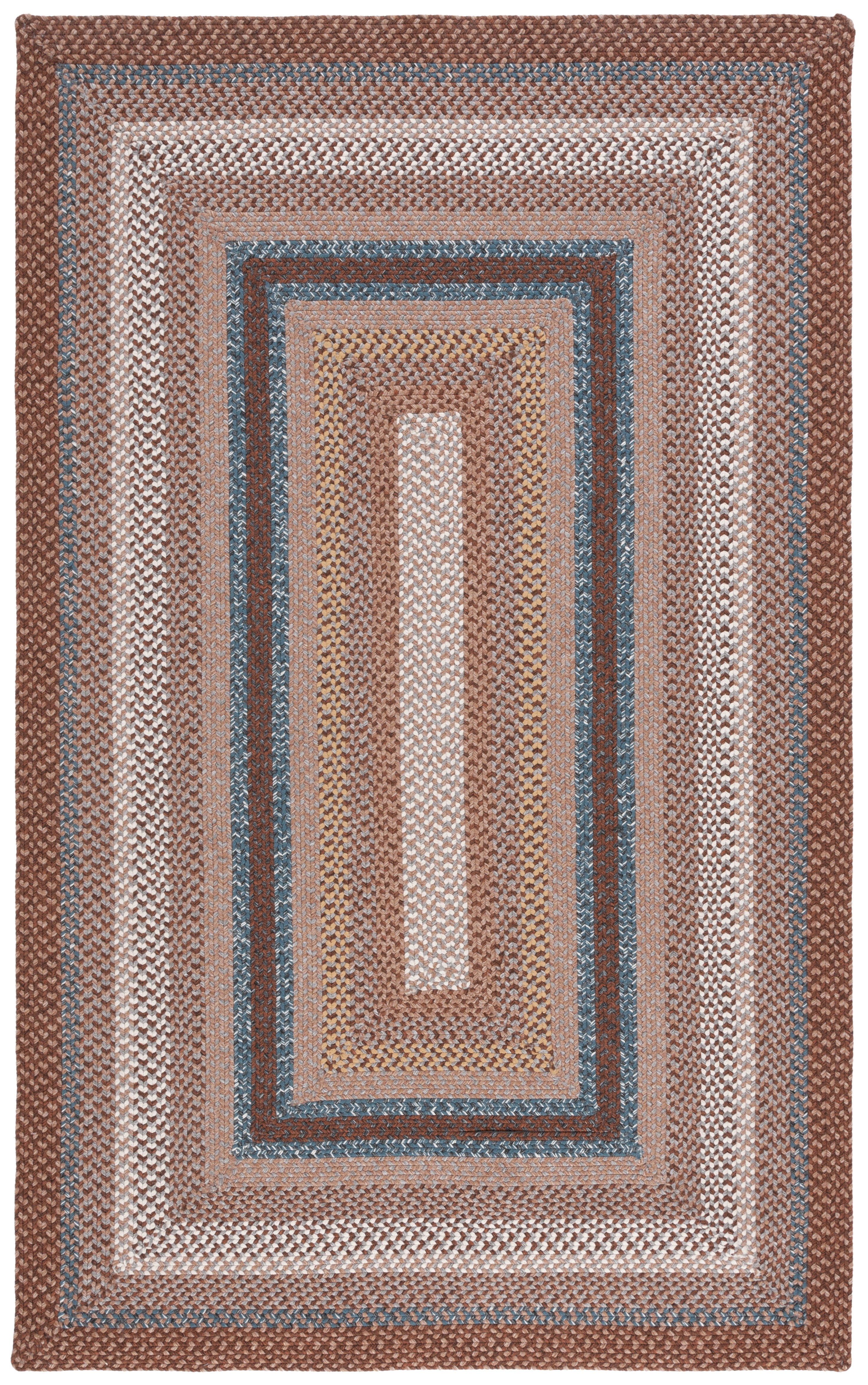 Handwoven Brown and Multicolor Reversible Synthetic Area Rug 5' x 8'