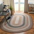 thumbnail image 1 of Safavieh Braided Angel Bordered Machine Washable Reversible Area Rug, Brown/Multi, 7' x 10' Oval, 1 of 13