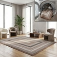 thumbnail image 1 of Safavieh Braided Angel Bordered Machine Washable Reversible Area Rug, Brown/Multi, 7' x 7' Square, 1 of 13