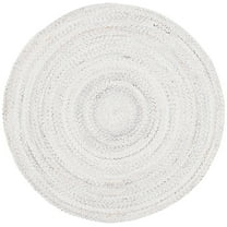 SAFAVIEH Braided Aristotle Confetti Solid Area Rug, Ivory, 5' x 5' Round