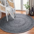 thumbnail image 1 of SAFAVIEH Braided Aristotle Solid Polyester Reversible Area Rug, Charcoal, 4' x 4' Round, 1 of 7