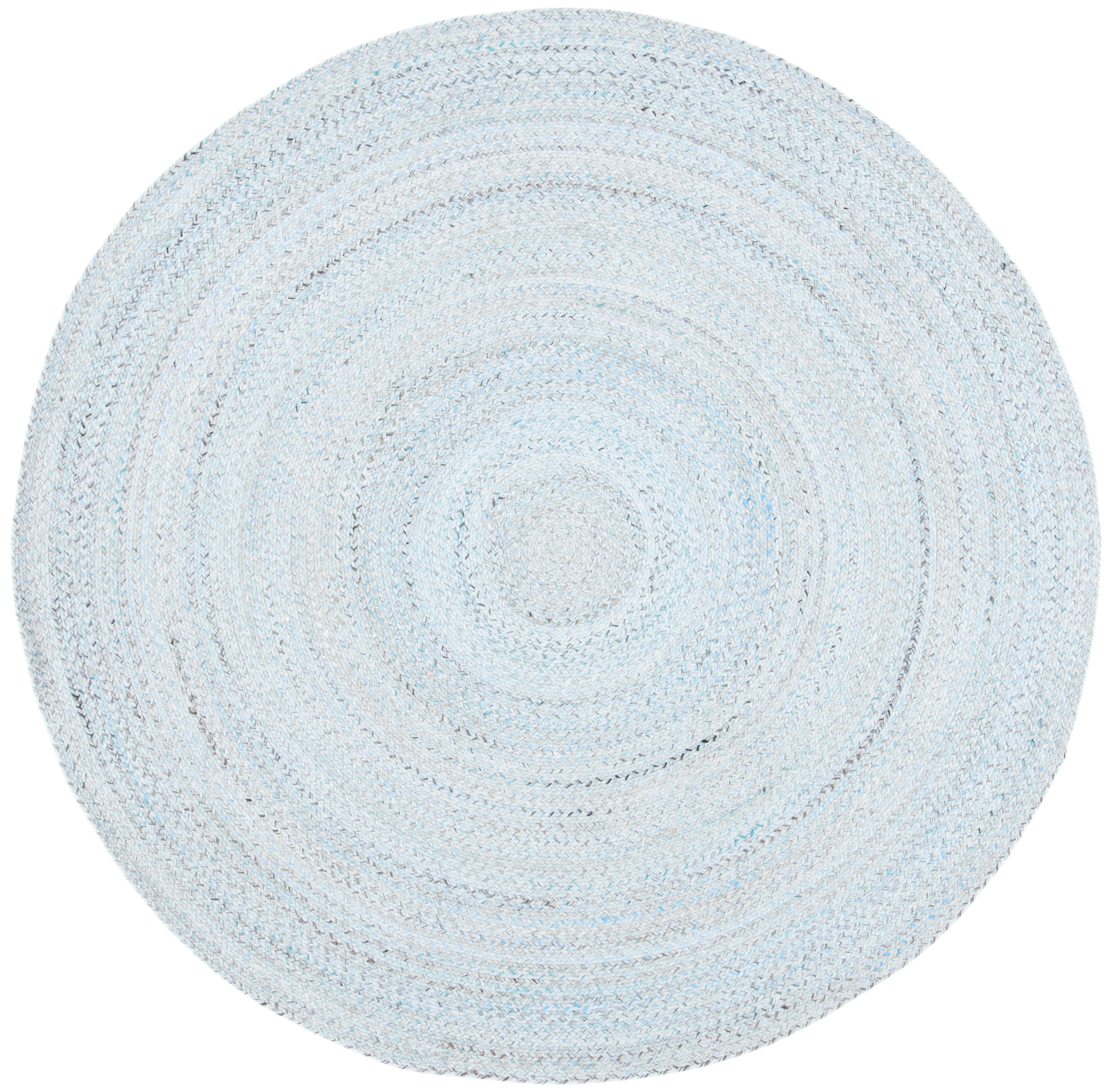 Handmade Blue Round Braided Reversible Area Rug