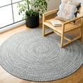 thumbnail image 1 of SAFAVIEH Braided Isidor Solid Cotton Reversible Area Rug, Ivory/Black, 5' x 5' Round, 1 of 7