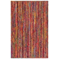 SAFAVIEH Braided Beckah Colorful Confetti Area Rug, Natural/Multi, 5' x 8'