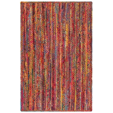 SAFAVIEH Braided Beckah Colorful Confetti Area Rug, Natural/Multi, 5' x 8'
