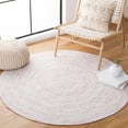 thumbnail image 1 of SAFAVIEH Braided Bernica Solid Polyester Reversible Area Rug, Ivory/Pink, 6' x 6' Round, 1 of 7