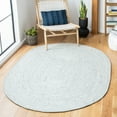 thumbnail image 1 of SAFAVIEH Braided Beuregard Solid Reversible Area Rug, Gray/Ivory, 6' x 9' Oval, 1 of 11