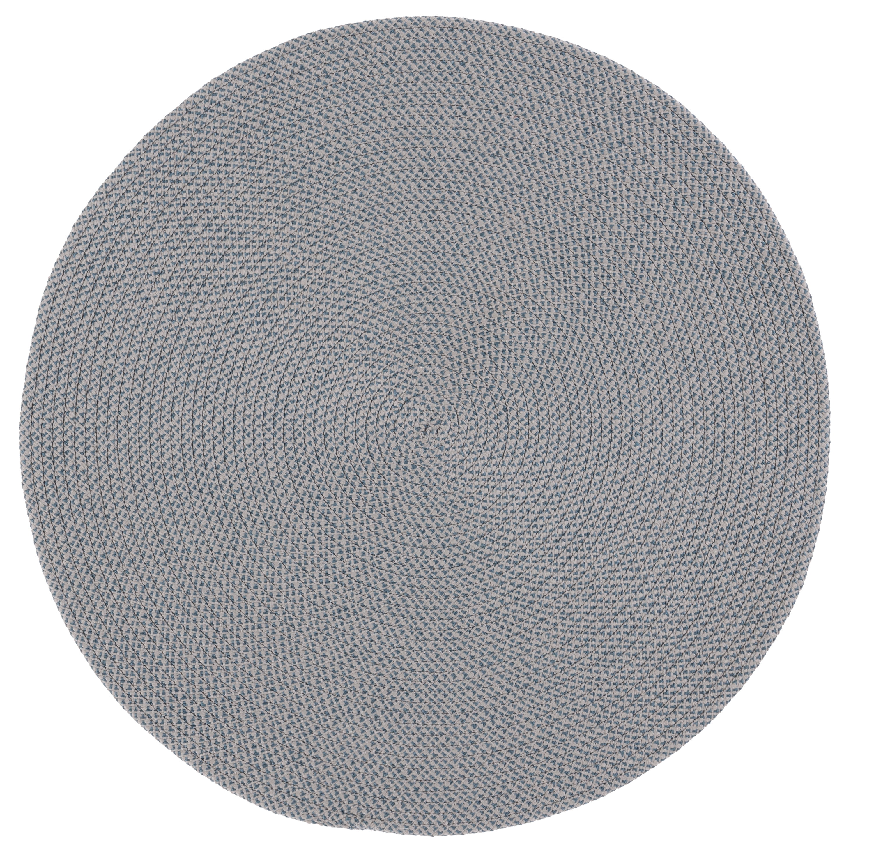 Handwoven Gray Synthetic 3' Round Braided Rug