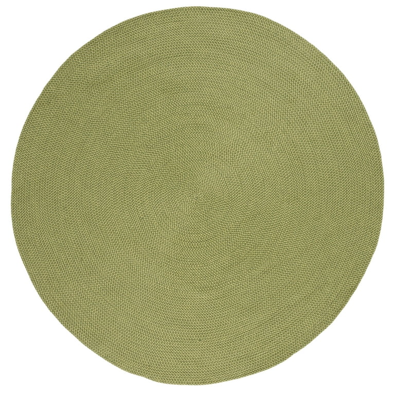 SAFAVIEH Braided Braylon Solid Area Rug, Olive/Green, 4' x 4