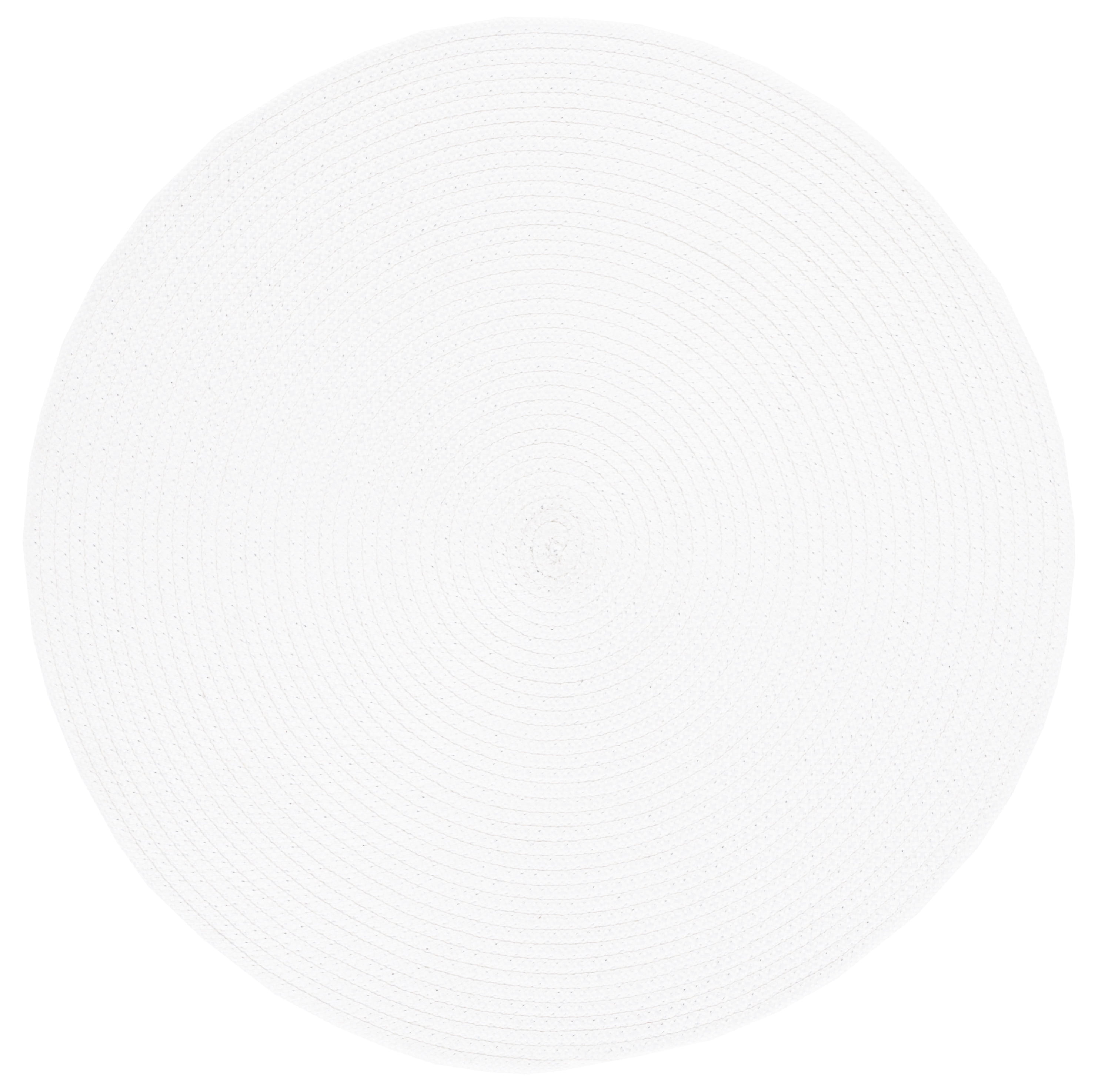 SAFAVIEH Braided Braylon Solid Area Rug, White, 3' x 3' Round