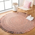 thumbnail image 1 of SAFAVIEH Braided Brittania Solid Polyester Reversible Area Rug, Orange/Gray, 5' x 5' Round, 1 of 7