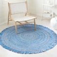thumbnail image 1 of SAFAVIEH Braided Brittania Solid Polyester Reversible Area Rug, Blue, 4' x 4' Round, 1 of 7