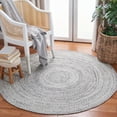 thumbnail image 1 of SAFAVIEH Braided Caleb Solid Polyester Reversible Area Rug, Silver/Charcoal, 4' x 4' Round, 1 of 7