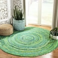 thumbnail image 1 of SAFAVIEH Braided Calvin Transitional Cotton Reversible Area Rug, Green, 5' x 5' Round, 1 of 11