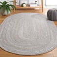 thumbnail image 1 of SAFAVIEH Braided Calvin Transitional Cotton Reversible Area Rug, Light Gray, 6' x 9' Oval, 1 of 11